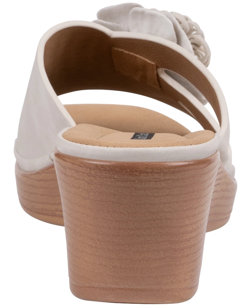 Gc Shoes Women's Jenna Floral Slip-On Wedge Sandals