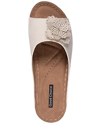 Gc Shoes Women's Clover Flower Rosette Comfort Slip-On Sandals