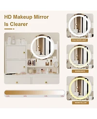 Streamdale Furniture Vanity Desk with Mirror, Lights