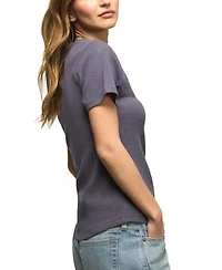 Lucky Brand Women's Short-Sleeve Cutwork Henley Top