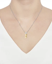 Macy's Diamond (1/4 ct. t.w.) Pendant Necklace in Sterling Silver and 14k Gold Over Sterling Silver