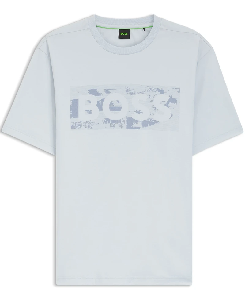Boss by Hugo Men's Stretch-Cotton Logo Artwork T-Shirt