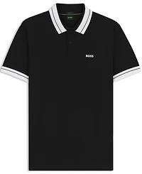 Boss by Hugo Men's Stretch-Cotton Stripe Trims Polo Shirt
