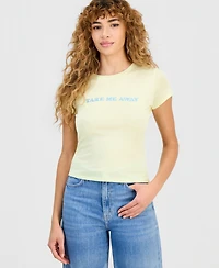 Guess Women's Crystal Text Graphic T-Shirt
