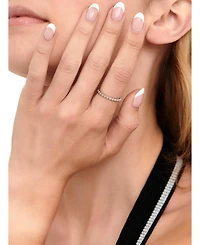 Devata Beaded Ball Ring Rhodium Plated Sterling Silver, 6