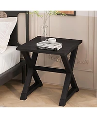 Streamdale Furniture Black Square Accent End Side Table Nightstand 22x23.5x23.5 in