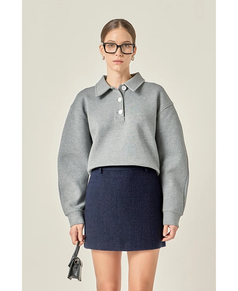 English Factory Women's Polo Scuba Top