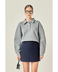 English Factory Women's Polo Scuba Top