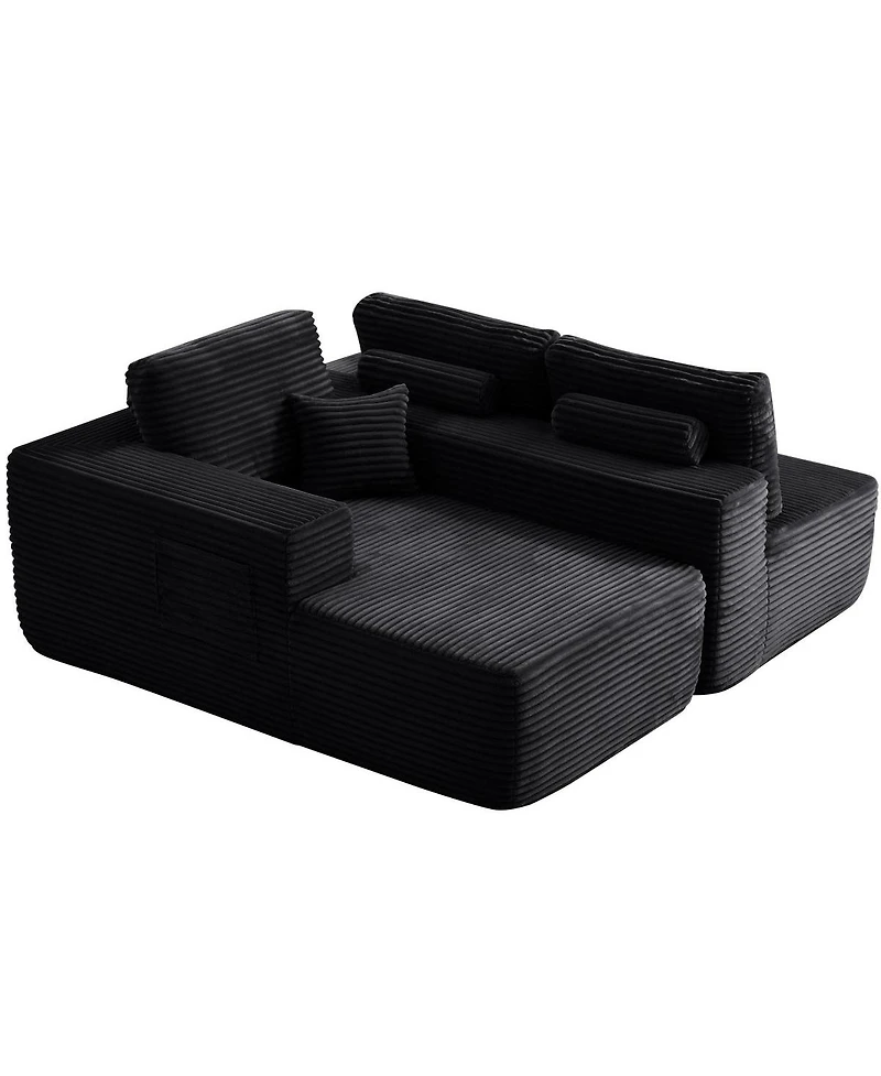 Streamdale Furniture Streamdale 104" Cloud Sectional Sofa with L-Shape Chaise & Side Pockets, Left-facing