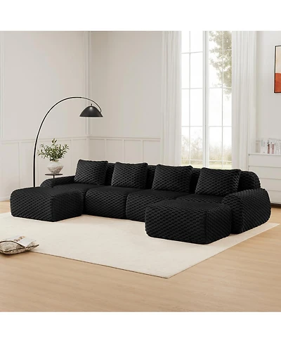 Streamdale Furniture Modern U-Shaped Flannelette Sectional Sofa