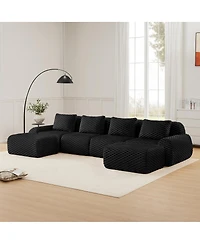 Streamdale Furniture Modern U-Shaped Flannelette Sectional Sofa