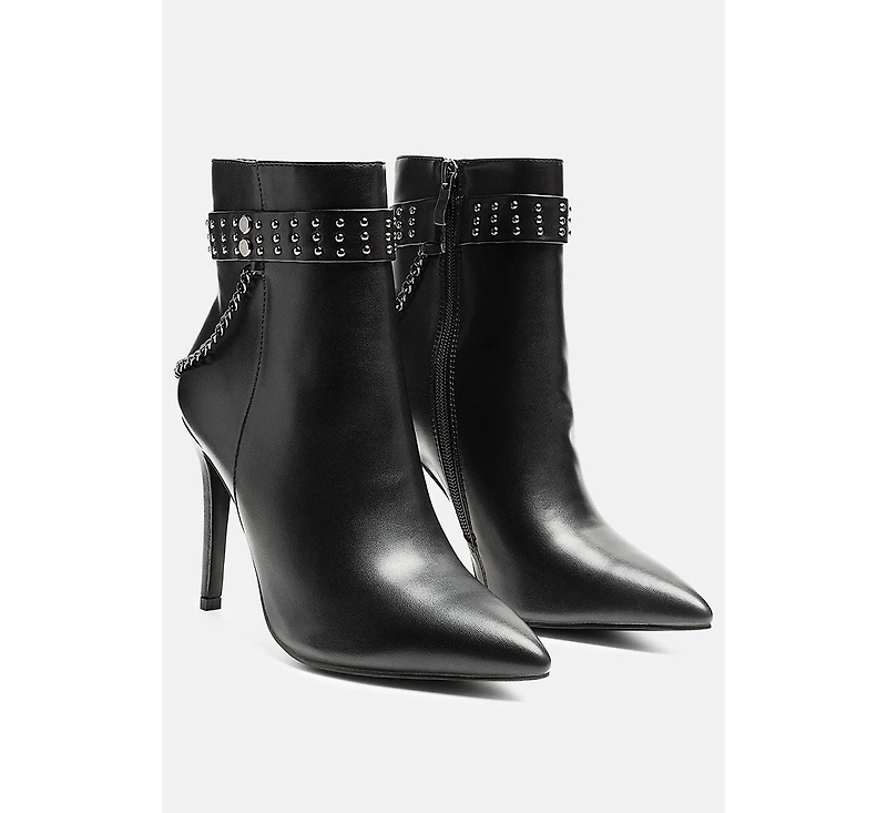 London Rag Womens Kendra Faux Leather High Heel Stiletto Boots