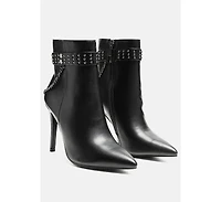 London Rag Womens Kendra Faux Leather High Heel Stiletto Boots