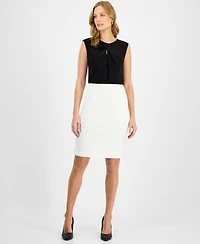 Kasper Women's Stretch-Crepe Slim Pencil Skirt