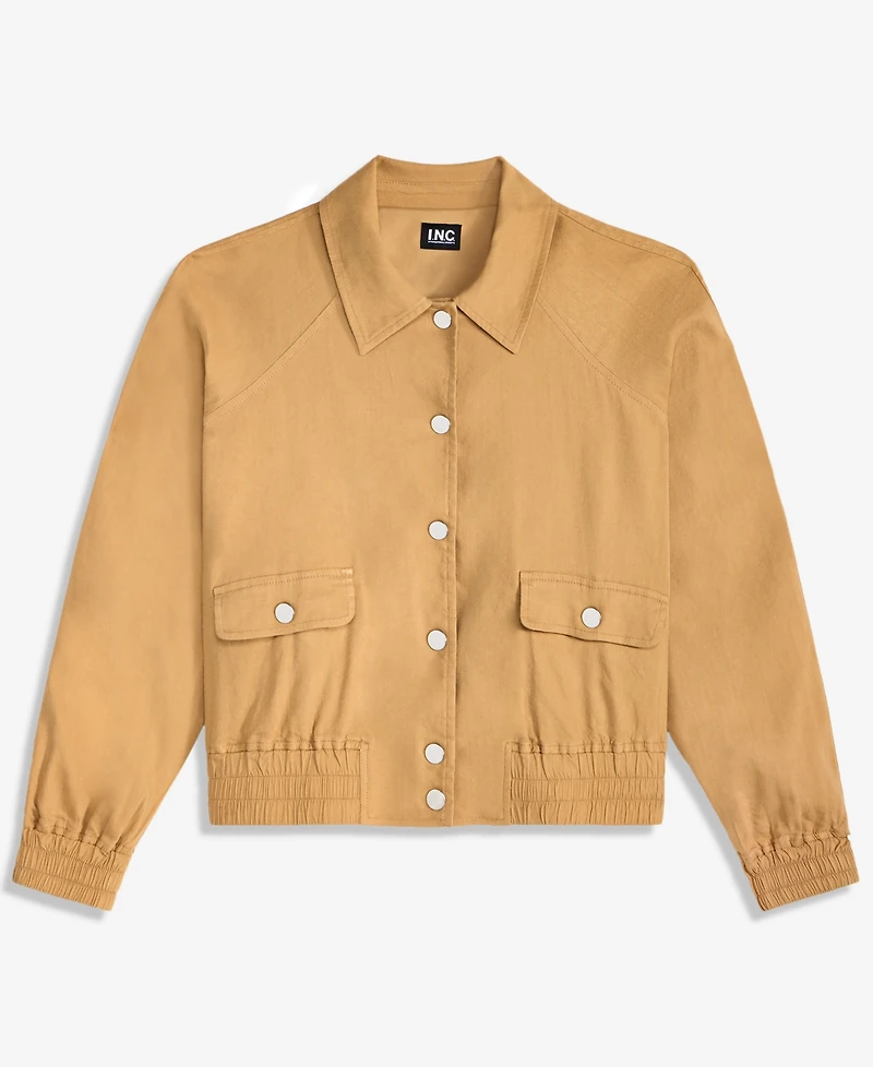 I.n.c. International Concepts Women's Linen-Blend Bomber Jacket, Macy's Exclusive