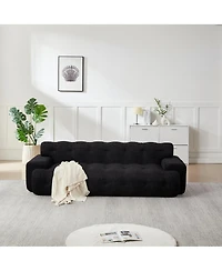 Streamdale Furniture Minimalist Button-Tufted Square Arm Three-Seater Sofa