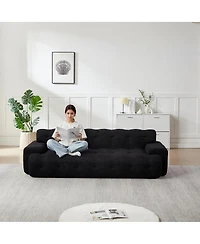 Streamdale Furniture Minimalist Button-Tufted Square Arm Three-Seater Sofa