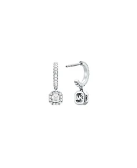 Michael Kors Rhodium Plated Sterling Silver Drop Earrings