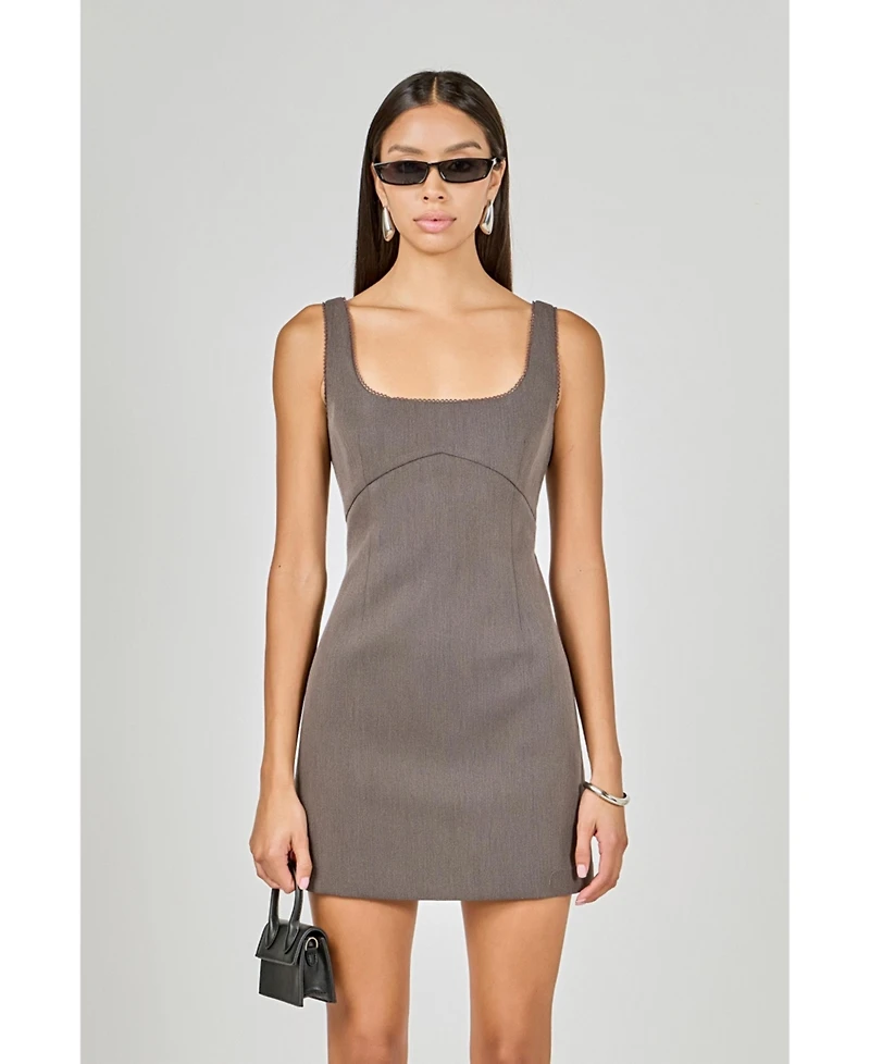 endless rose Women's Lace Trim Mini Dress