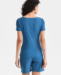 I.n.c. International Concepts Women's Asymmetric-Neck Top, Exclusively at Macy's