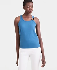 I.n.c. International Concepts Women's Perfect Ribbed Hardware-Trim Tank Top, Exclusively at Macy's