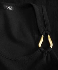 I.n.c. International Concepts Women's Perfect Ribbed Hardware-Trim Tank Top, Exclusively at Macy's