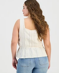 And Now This Trendy Plus Embroidered Peplum Top, Macy's Exclusive