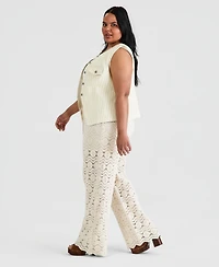 And Now This Trendy Plus Embellished Crochet Wide-Leg Pants, Macy's Exclusive