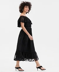 I.n.c. International Concepts Women's Off-The-Shoulder Lace Midi Dress, Macy's Exclusive