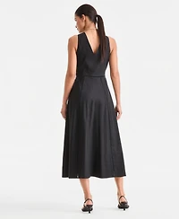 I.n.c. International Concepts Women's Sleeveless V-Neck Linen-Blend Midi Dress, Macy's Exclusive