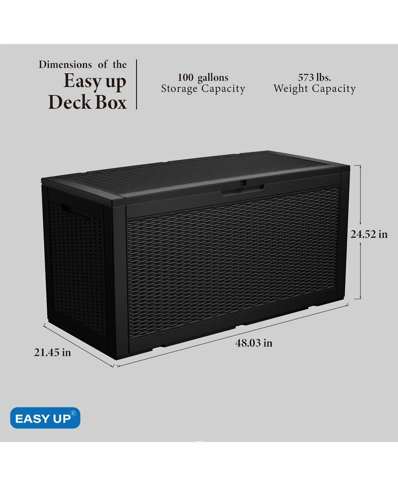 Mondawe 100 Gallon Wicker Resin Deck Box