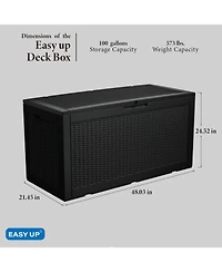 Mondawe 100 Gallon Wicker Resin Deck Box