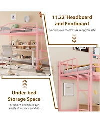 gaomon Loft Bed Twin with Removable Ladder & Full Safety Guardrail, Heavy-Duty Metal Frame 400 Lbs Weight Capacity, No Box