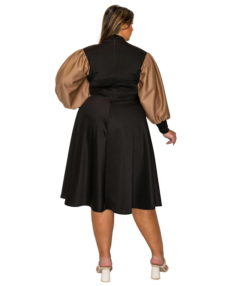 L I V D Women's Plus Calissa Colorblock Midi Dress