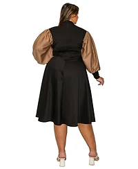 L I V D Women's Plus Calissa Colorblock Midi Dress