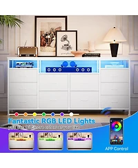 gaomon 63.3" Wide 10-Drawer Dresser Tv Stand for Bedroom and Living Room