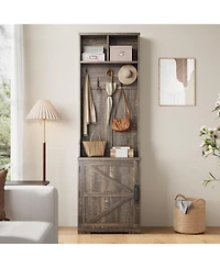 gaomon Farmhouse 3-in-1 Hall Tree with Shoe Storage Bench & Hooks for Entryway