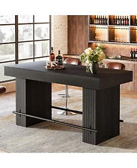 Tribesigns 62 Inch Kitchen Island, Rectangular Bar Table, Industrial Counter Height Pub Dining Table