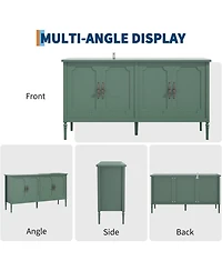 gaomon 59" Large Sideboard Cabinet, Modern Credenza Buffet with Adjustable Shelves for Kitchen & Living Room, Green