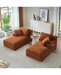 Streamdale Furniture Compressible Double Chaise Lounge Sleeper Loveseat