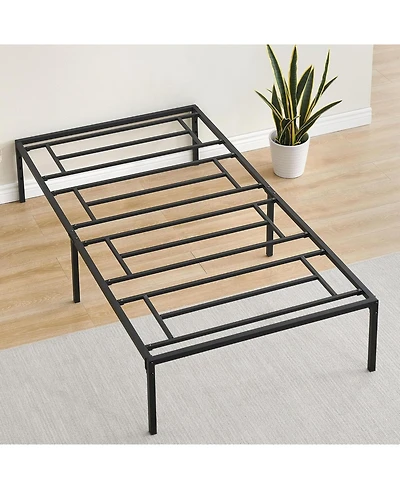 Gaomon 14 Inch Twin Bed Frame No Box Spring Needed, Heavy Duty Metal Platform Bed Frame Twin Size for Bedroom Easy Assembly, Noise Free, Black, Tiwn