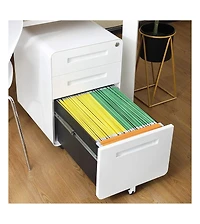 gaomon 3-Drawer Mobile File Cabinet with Lock, Under Desk Metal Filing Cabinet for Home Office