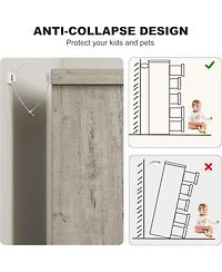 gaomon 5-Drawer Dresser for Bedroom, Wooden Chest of Drawers with Embedded Handles for Hallway & Entryway