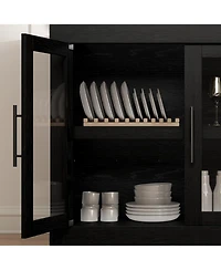 Gaomon 70.8" Sideboard Buffet Cabinet with 4 Glass Doors, Farmhouse Modern Accent Storage Cabinet