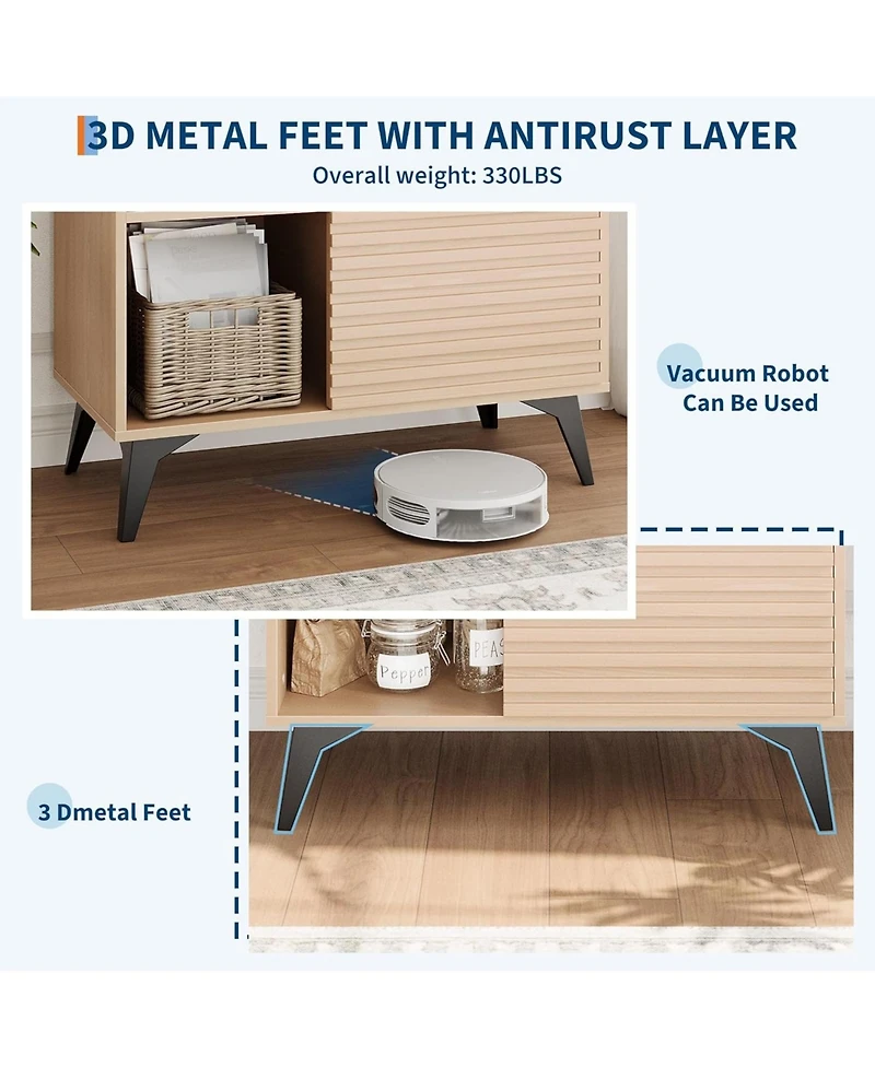 gaomon Modern 3-Tier Accent Cabinet with Doors