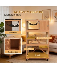 Zeus & Ruta Wooden Outdoor Cat Enclosure Cat House