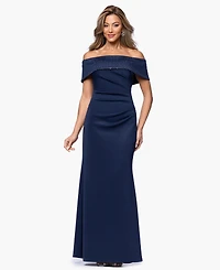 Xscape Women's Off-The-Shoulder Rhinestone Ball Gown