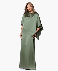 Xscape Women's Long Satin Overlay Ball Gown