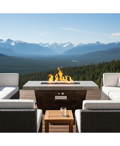 Streamdale Furniture 42" Gas Fire Pit Table, Rectangle, 50000BTU