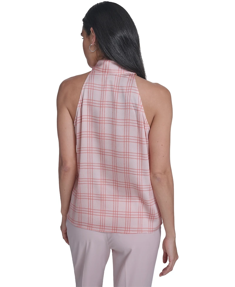 Calvin Klein Women's Sleeveless Tie-Neck Top